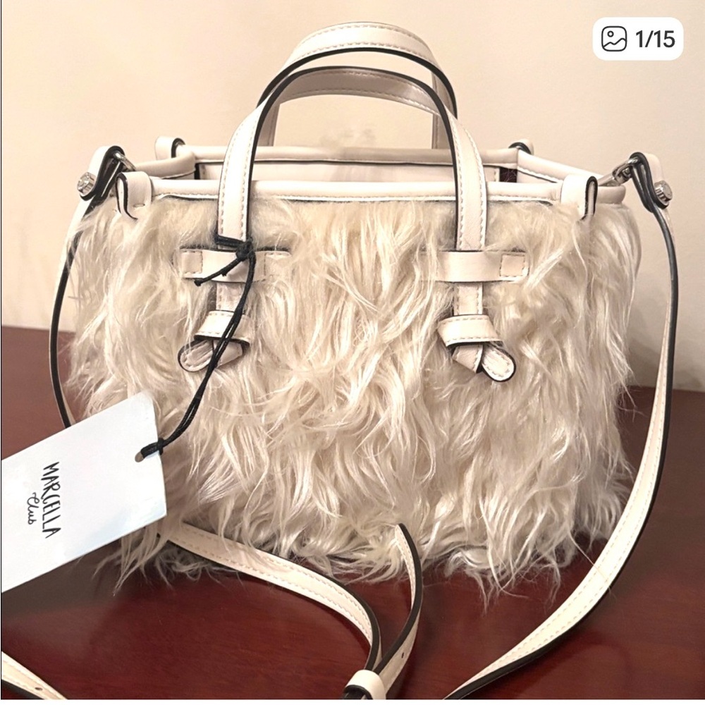 Gianni Chiarini Miss marcella bag in white faux fur and leather
